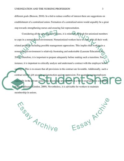 Unionization and the nursing process