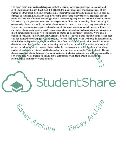 Direct Mail and Email Advertising