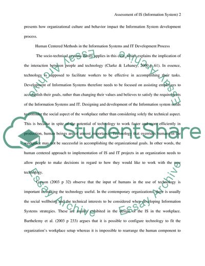 The Assessment of Information System