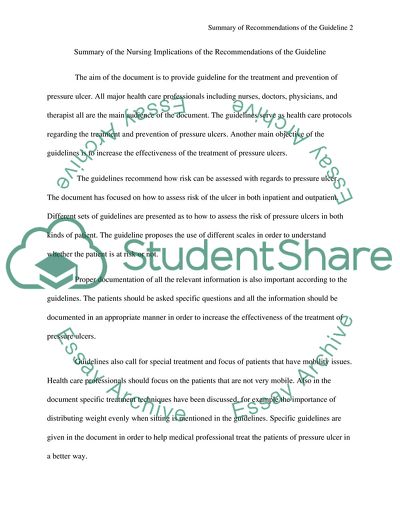 Nursing Implications: Treatment and Prevention of Pressure Ulcer