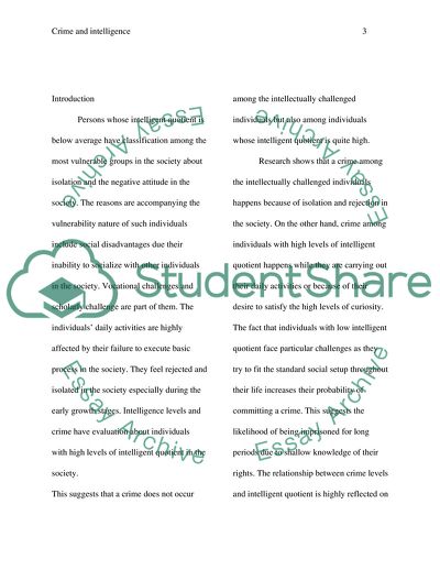 Crime and Intelligence