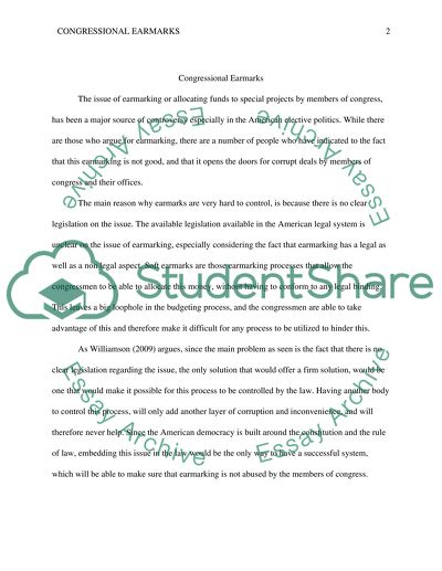 Congressional Earmarks