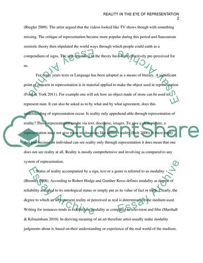 Reality in the eye of representation