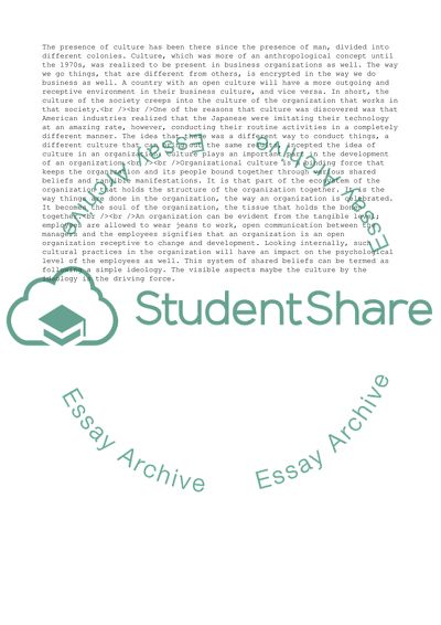 The Cultural School of Strategy