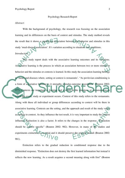 Associative Learning Outcomes and Its Variations