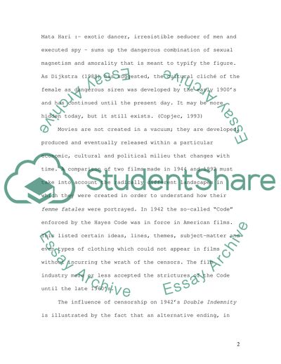 Film Noirs Femme Fatale