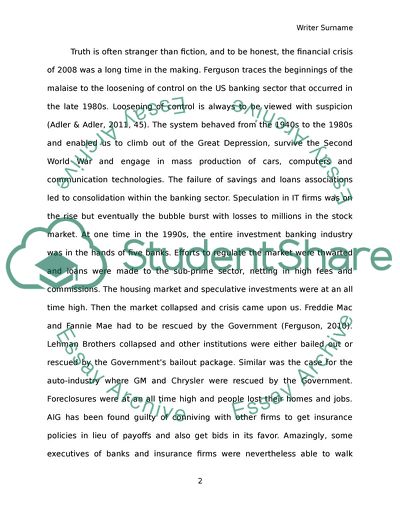 Compare the movie Inside job to the text book 10/31/11