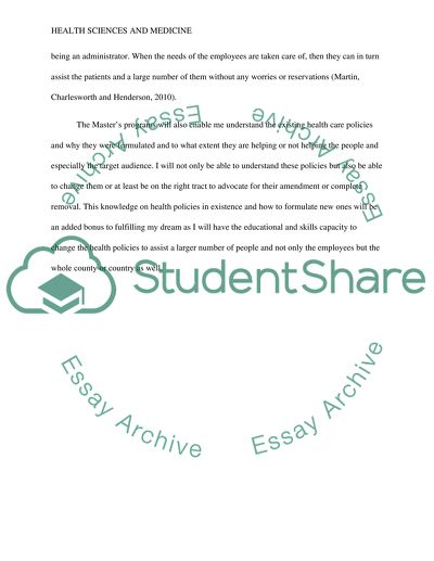 Personal Goals for Getting a Masters Degree