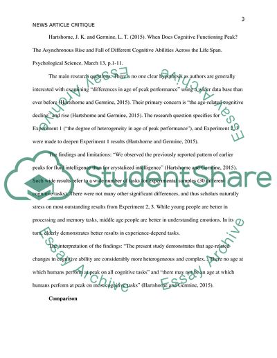 Critique of a news article