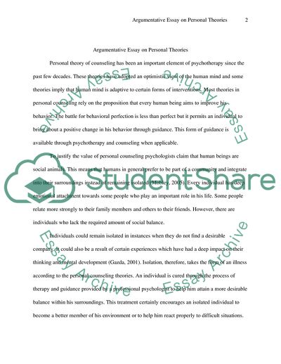 A Personal Counseling Technique