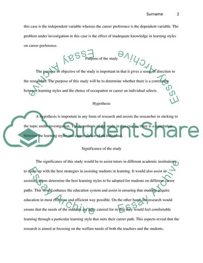 Learning Styles and Career Preference