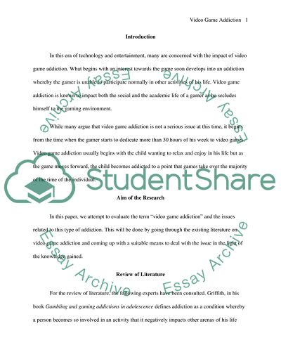 Video Gaming Addicition