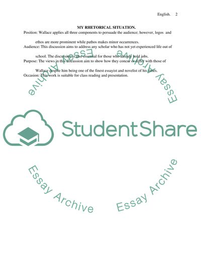 An Analysis of the Use of Persuasive Appeal in David Foster Wallaces Kenyon College Commencement Address