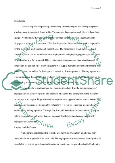 Describe the importance of angiogenesis for the development and treatment of cancer