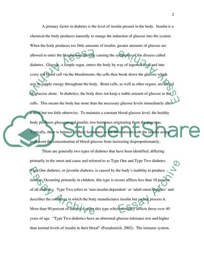 Diabetes as a Serious Disease