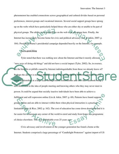 Innovations of the Internet