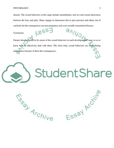 Childhood Developement and Sexual Behavior