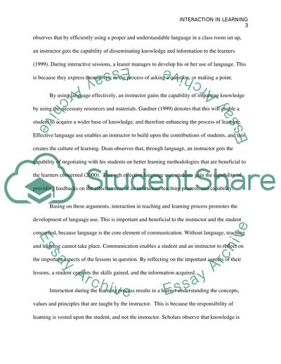 Interaction in the Learning Process