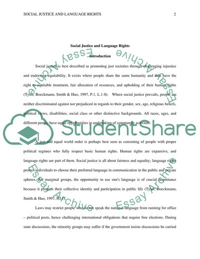 How Is Social Justice Related to Language Rights