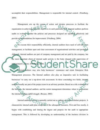 Internal Audit and Corporate Governance