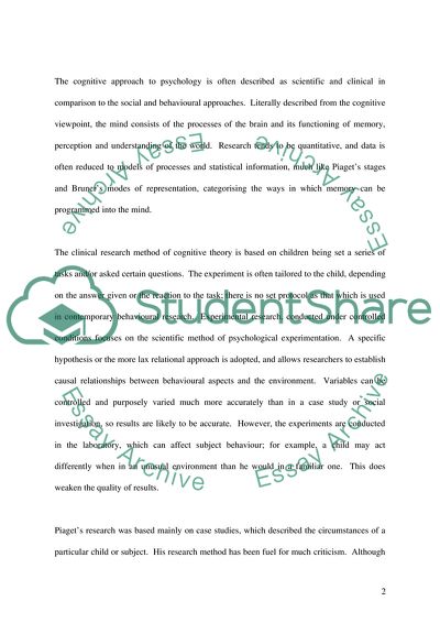 The Efficacy of Cognitive, Behavioural and Social Methodologies in Child Development