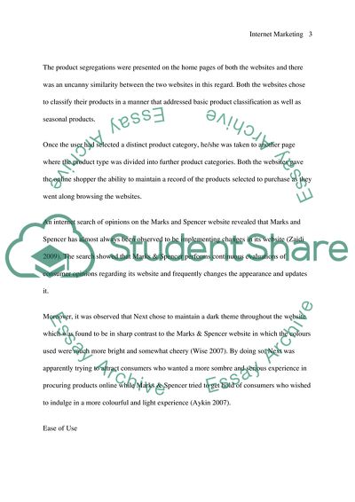 Comparison of Online Retailers Website: Next versus Marks & Spencer