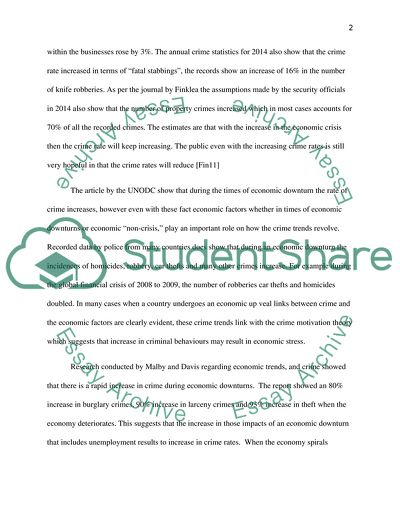 Economic Downturn and Crime