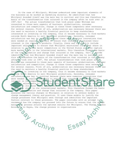 Change management essays