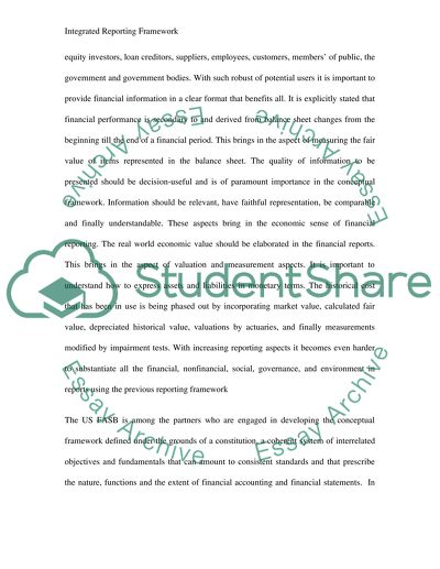 Integrated Reporting Framwork