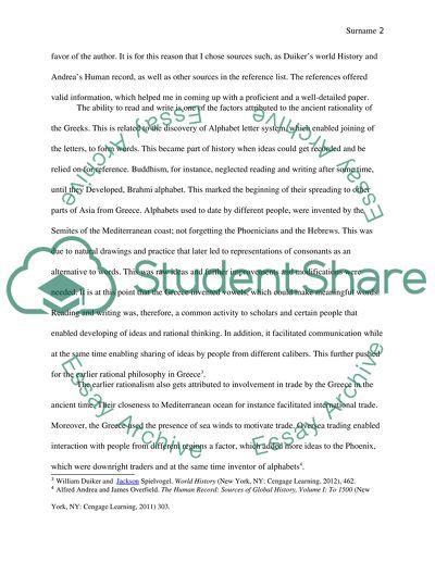 Greek Rationalism and Philosphies