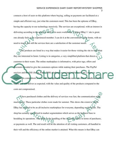 Service Experience: EBay