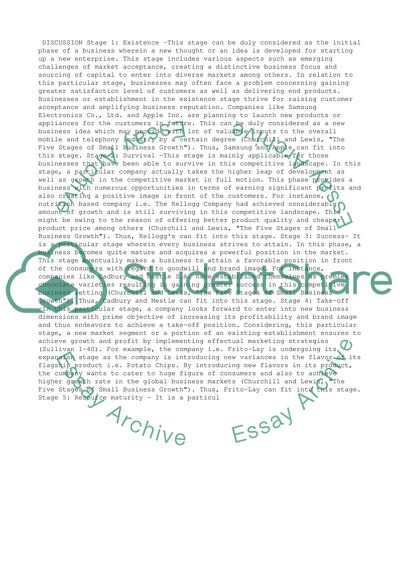 Stages of Business development