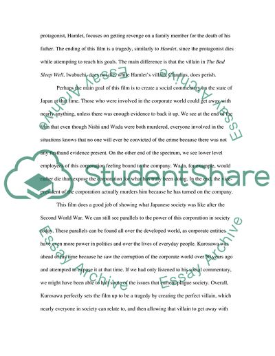 Film critiques on The Bad Sleep Well (Kurosawa, 1960)