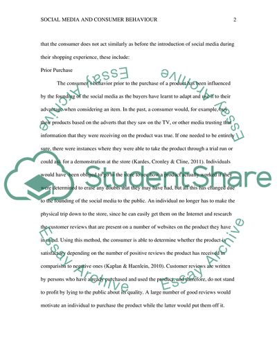 Social Media and Consumer Behavior