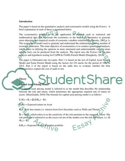 Econometric Models Using the Eviews