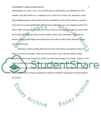 howard university college essay prompt