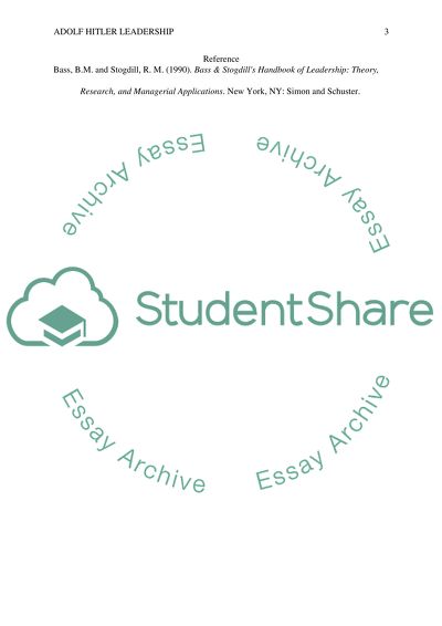 Analysis of Adolf Hitler Leadership