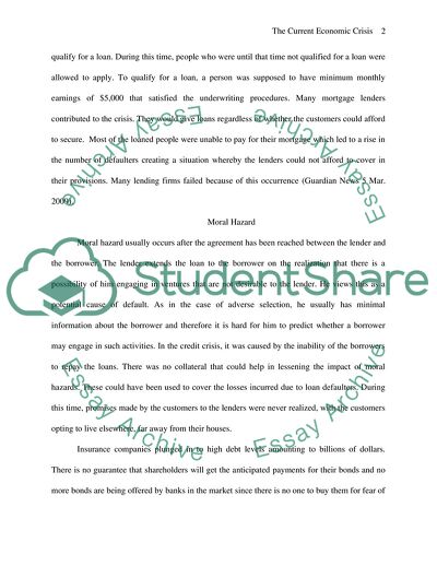 Discussion of the Economic Crisis in the UK