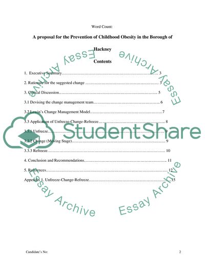 Prevention of Childhood Obesity in the Borough of Hackney