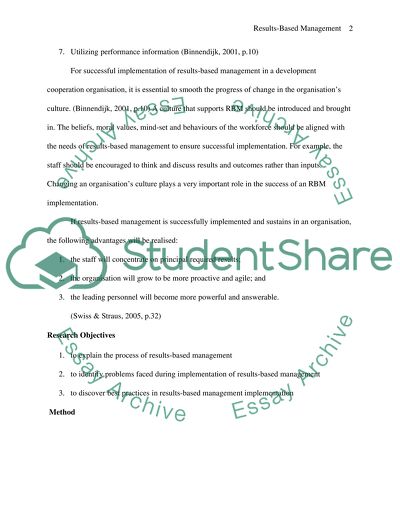 ResultsBased Managment (MBAthesis)
