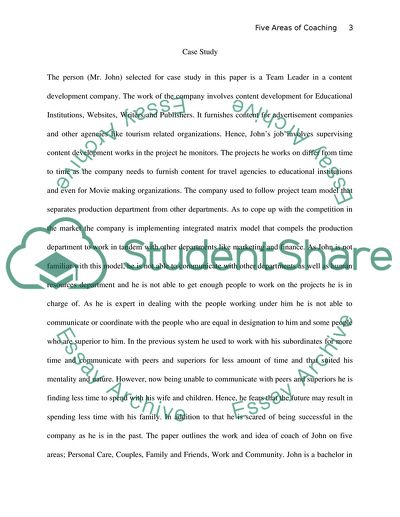 Five Areas of Coaching