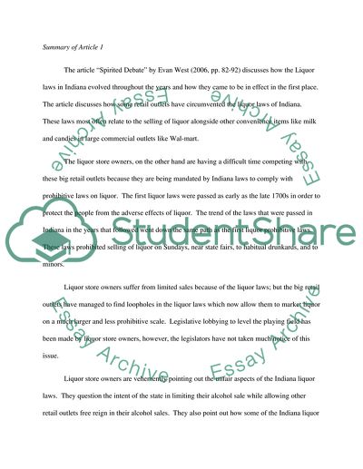 Indianas Liquor Law: Is it Necessary