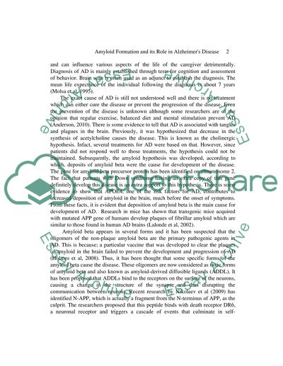 The Amyloid Formation by Amyloid precursor protein and its role in Alzheimers disease