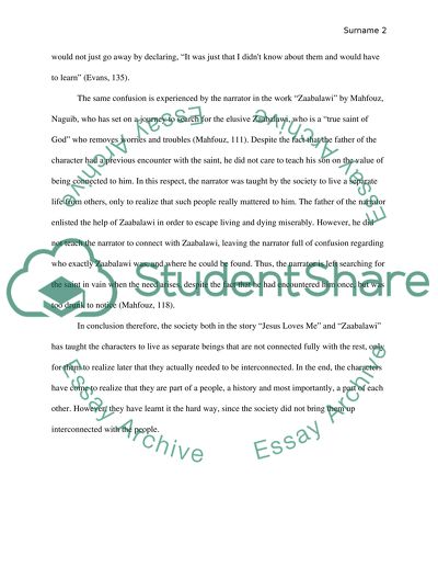 Analysis of Works of Literature Jesus Loves Me by Eli Evans and Zaabalawi by Naguib Mahfouz