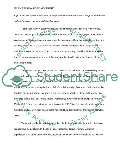 Natives Responses to Modernity