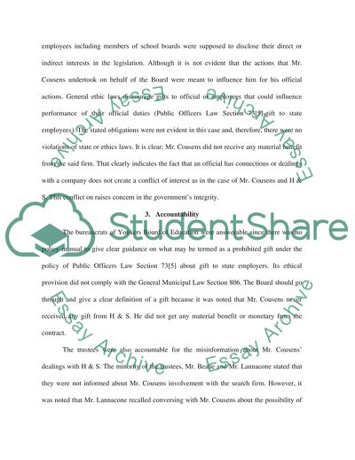 Alleged Conflict of Interest - Yonkers Board of Education