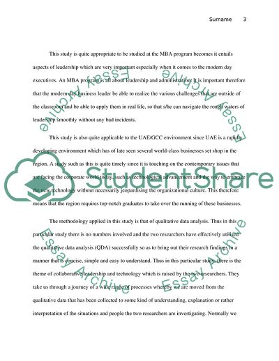 Technology and Collaborative Leadership