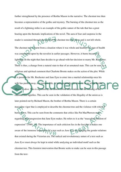 The chestnut tree in Jane Eyre and Mrs. Sparsits staircase in Hard Times