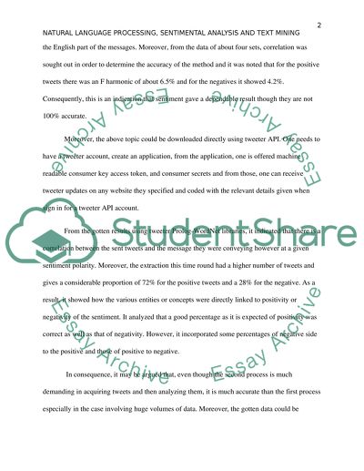 Natural Language Processing, Sentiment Analysis, and Text Mining
