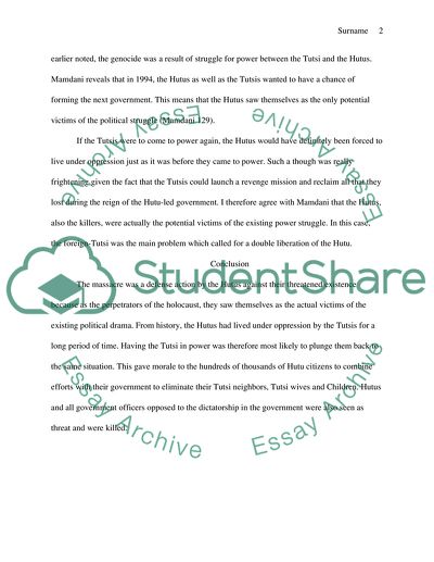 Genocide Rwanda: When Victims Become Killers